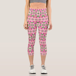 Retro-Bell-Blume-Mandalas Rosa Capris
