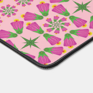 Retro Bell Blume Mandalas Rosa Schreibtischmatte