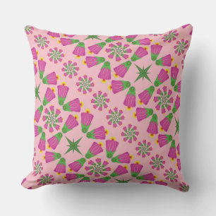 Retro-Bell-Blume-Mandalase Rosa-Kissen Kissen