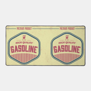 Retro-Benzin-Label Schreibtischunterlage