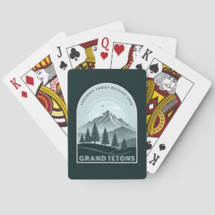 Retro-Berg-Familienurlaub Teal ID1136 Spielkarten