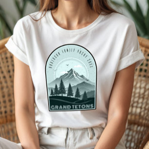 Retro-Berg-Familienurlaub Teal ID1136 Tri-Blend Shirt