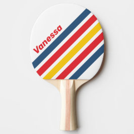 Retro Berg Winkelstreifen mit Namen Tischtennis Schläger