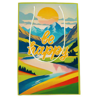 Retro-Berglandschaft Mittlere Geschenktüte