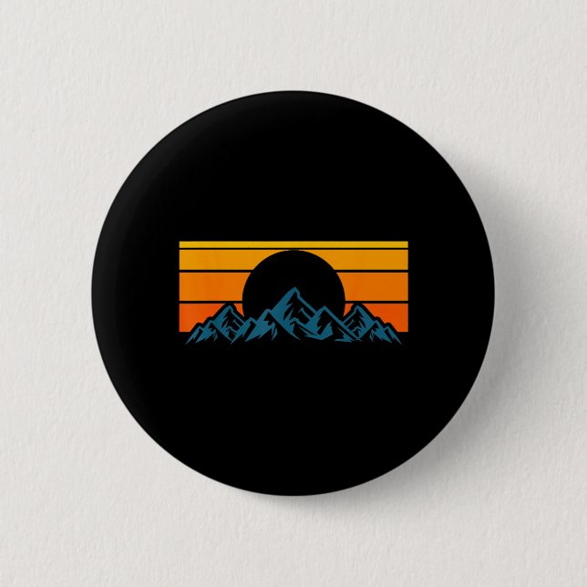 Retro-Bergsilhouette Button (Vorderseite)