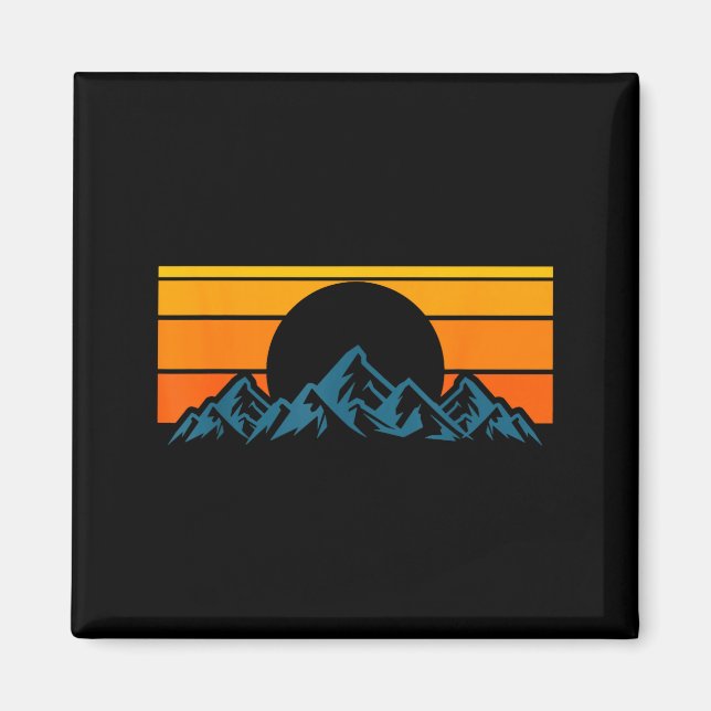 Retro-Bergsilhouette Magnet (Vorne)