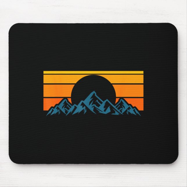 Retro-Bergsilhouette Mousepad (Vorne)