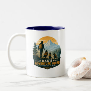 Retro-Bergwander-Geschenk für Vaters Abenteuer-Tru Zweifarbige Tasse