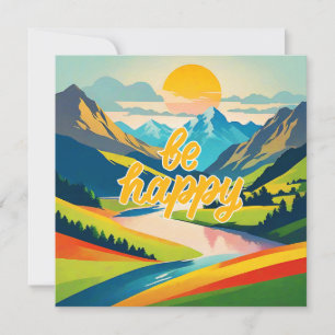 Retro-Bergwelt Feiertagskarte