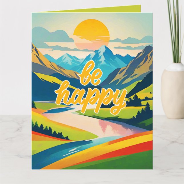 Retro-Bergwelt Karte (Vorderseite)