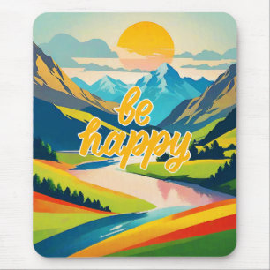Retro-Bergwelt Mousepad
