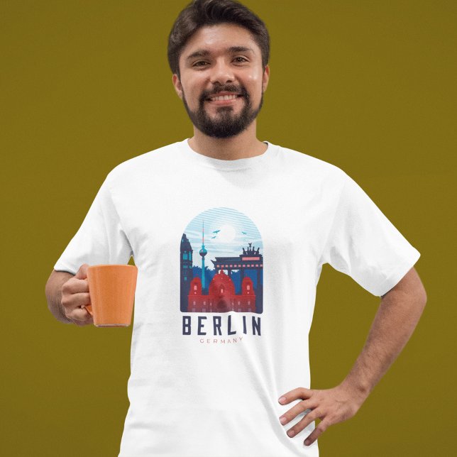 Retro Berlin Skyline Deutschland T-Shirt (Berlin Skyline tshirt)