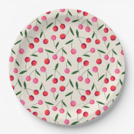 Retro Berry Cherry Birthday Party Pappteller
