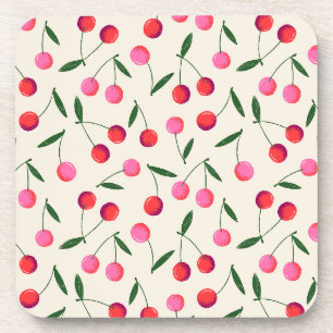 Retro Berry Cherry dessous de verre en plastique