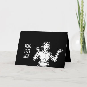 Retro beschäftigt Hausfrau Feiertagskarte