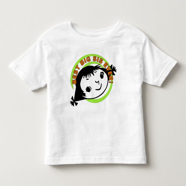Retro Best Big Sis Ever Kleinkind T-shirt (Vorderseite)