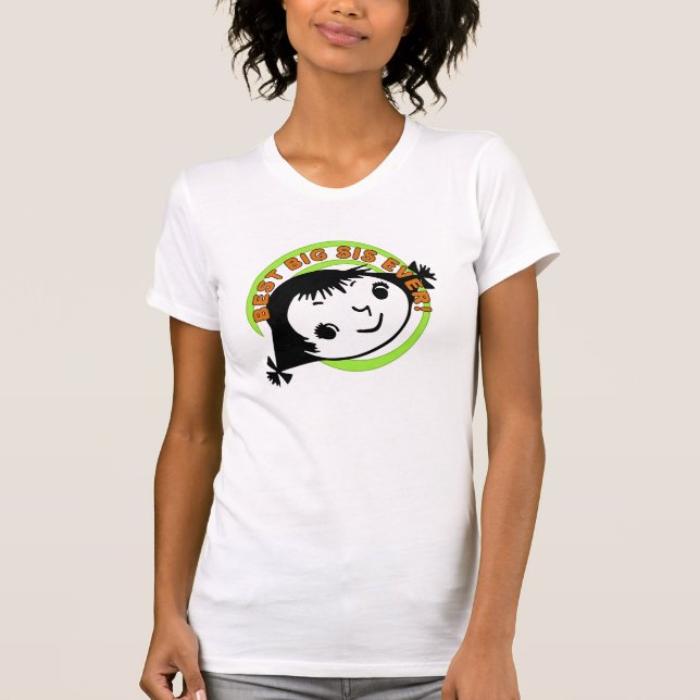Retro Best Big Sis Ever T-Shirt (Vorderseite)
