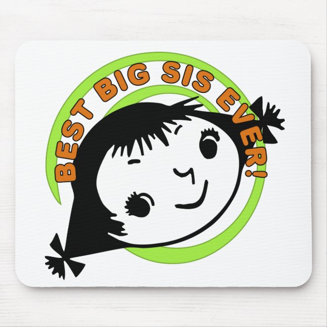Retro Best Big Sister Ever Mousepad (Vorne)