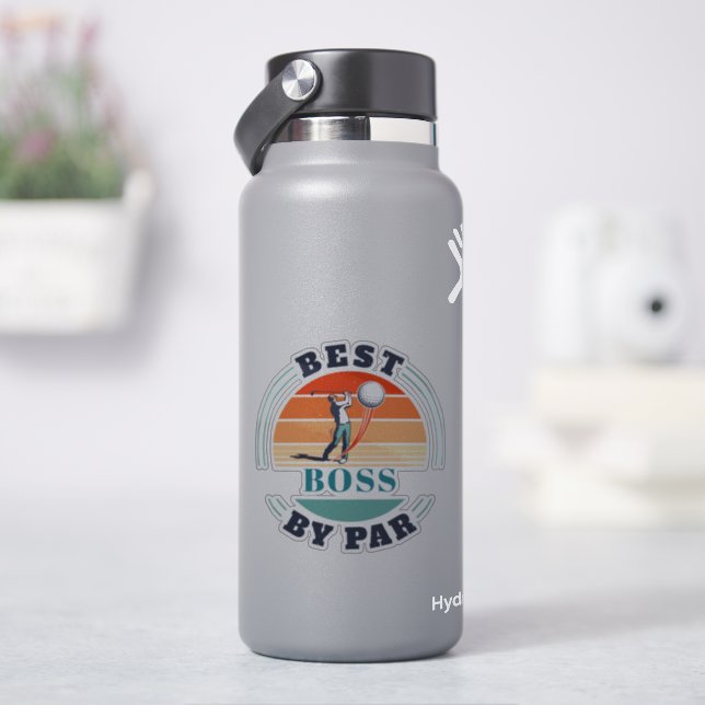 Retro Best Boss by Par Custom Coworker Aufkleber (HydroFlask)