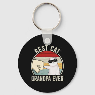 Retro Best Cat Opa Ever Funny Fist Bump Ground Schlüsselanhänger