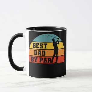 Retro Best Dad By Par Funny Golf Player Papa  Tasse