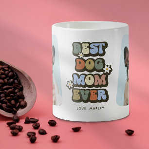 Retro Best Dog Mama 2 Foto Kaffeetasse