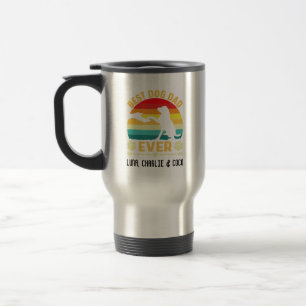 Retro Best Dog Vater je Personalisierte Hundenname Reisebecher
