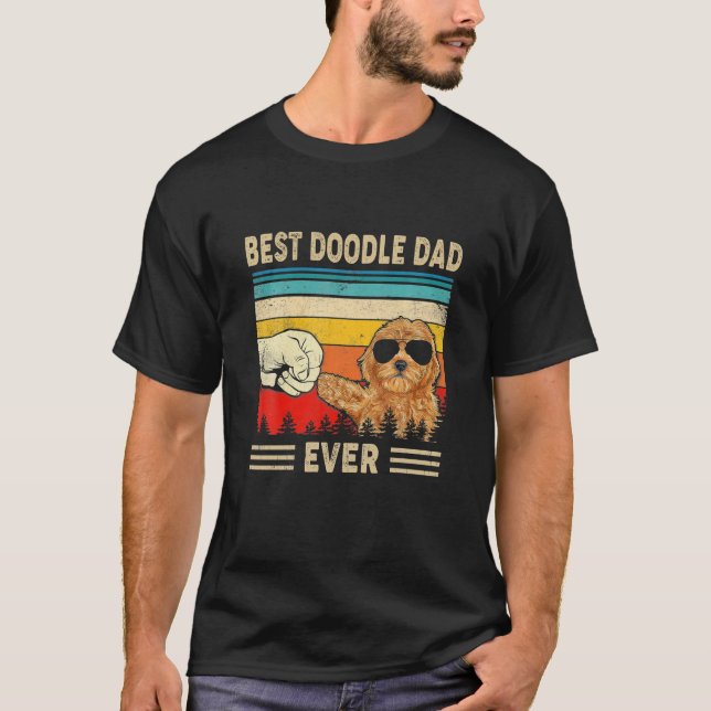 Retro Best Doodle Vater je Goldendoodle Dog T-Shirt (Vorderseite)