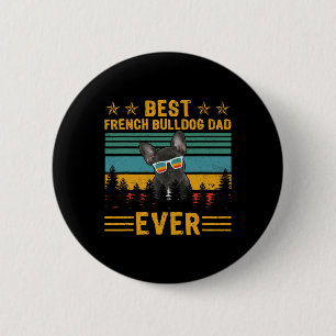 Retro Best French Bulldog Vater Ever Dog Vater's D Button