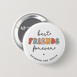 Retro Best Friends Forever Besties Geschenke Button