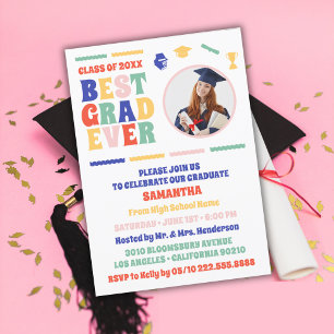 Retro Best Grad Foto Graduation Party Einladung