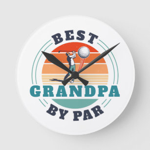 Retro Best Grandpa By Par Custom Golfing Runde Wanduhr