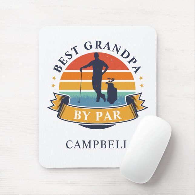 Retro Best Grandpa By von Personalized Golfer Pop Mousepad (Mit Mouse)