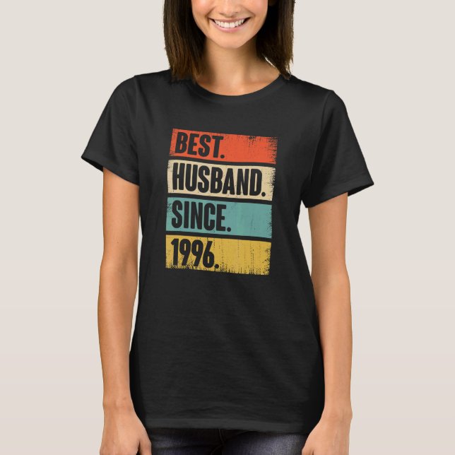 Retro Best Husband Seit 1996 26. Wedding Anivers T-Shirt (Vorderseite)