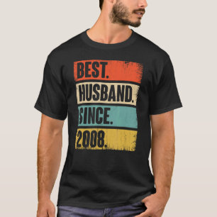 Retro Best Husband Seit 2008 14. Wedding Anivers T-Shirt