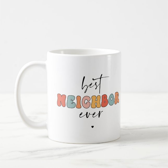 Retro Best Neighbour je Niedlich Kaffeetasse (Links)
