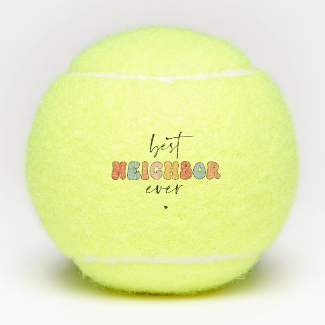 Retro Best Neighbour je Niedlich Tennisbälle (Vorderseite)