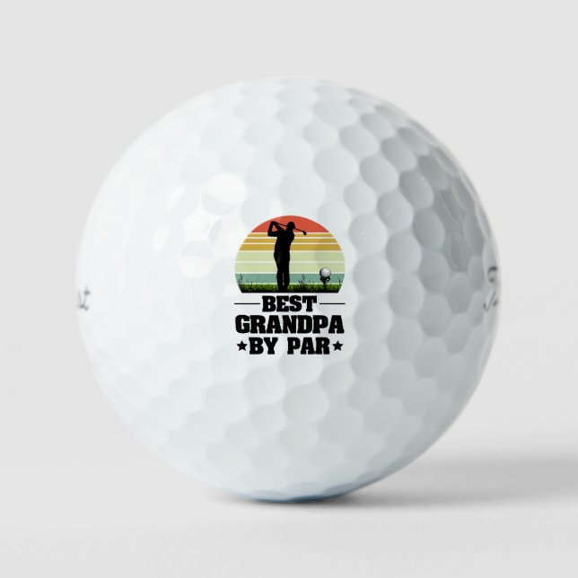 Retro Best Opa Par Golf | Großeltern Golfball (Vorderseite)