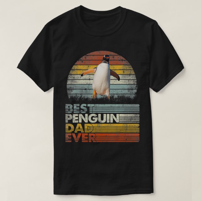 Retro Best Pinguin Vater Ever Animals Lover T-Shirt (Design vorne)