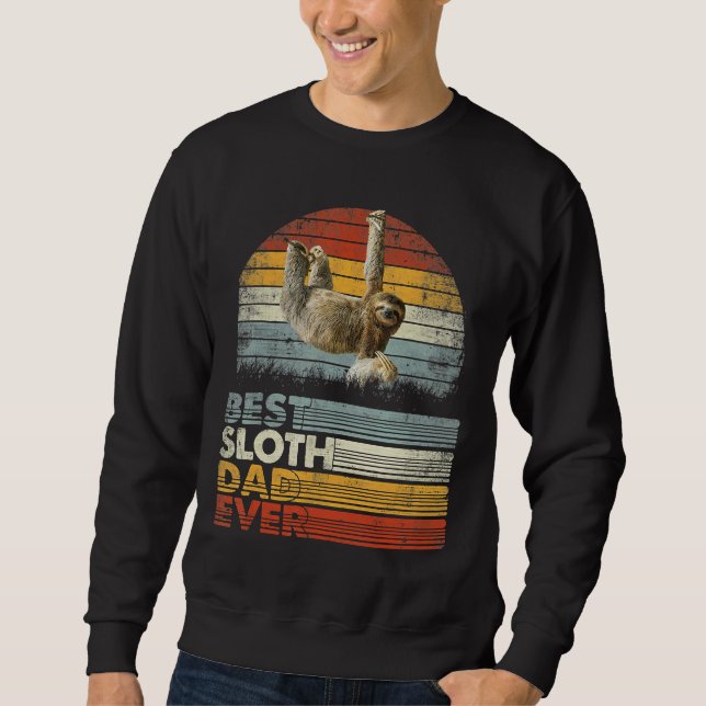 Retro Best Sloth Vater Ever Animals 13957 Sweatshirt (Vorderseite)