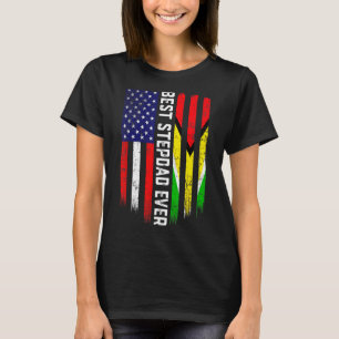 Retro Best Stepdad je American Guyana Flag Fathe T-Shirt