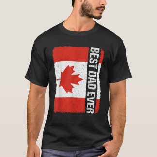 Retro Best Vater je Kanada Flag Daddy Canadian Fat T-Shirt