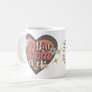Retro Beste Mama je Schöne Kinder Name Dedication Kaffeetasse