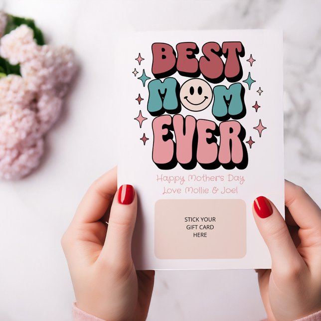 Retro-Beste-Mutter-Geschenkkartenhalter Einladung (Gift Card Holder for the Best Mom Ever)