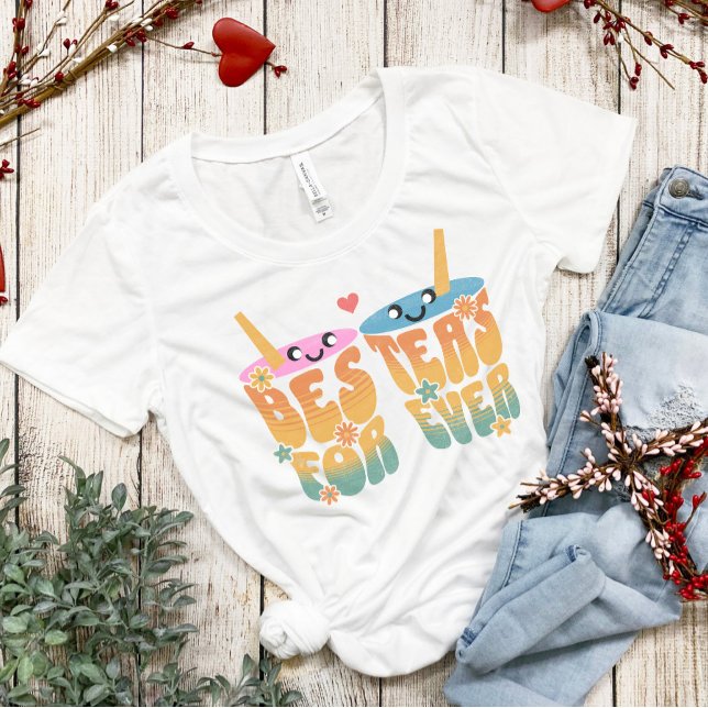 Retro Besteas Forever Bestie Teatro Niedliche Freu T-Shirt (Von Creator hochgeladen)