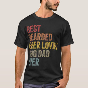 Retro Bester Bärtiger Bier Liebender Hund Papa All T-Shirt