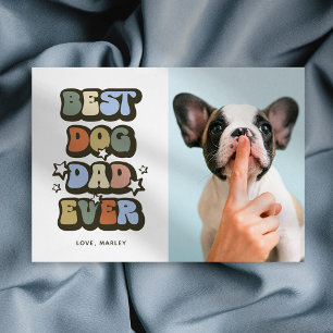 Retro Bester Hunde-Vater Vatertag Karte