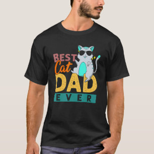Retro Bester Katzenvater Aller Katzen Daddy Mann T T-Shirt