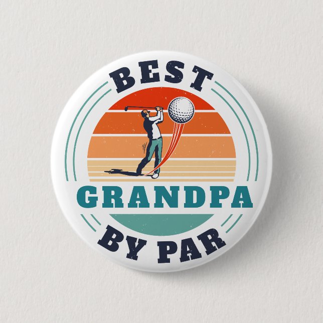 Retro Bester Opa Von Par Benutzerdefiniert Golf Ru Button (Vorderseite)