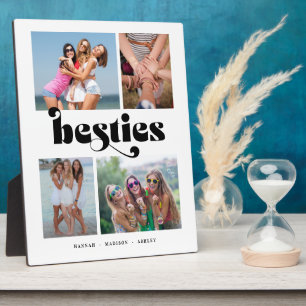 Retro Besties 4 Photo Friends Collage Fotoplatte